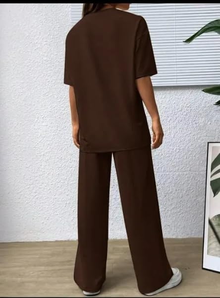 Image of My Swag Women's New York Graphic Loungewear Set, Cotton Short Sleeve T-Shirt and Pants