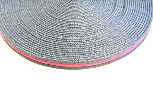 Sangle en polyester robuste de 20 mm pour sacs à dos, poignées, sacs, laisses de chien (5 mètres, gris/rose)