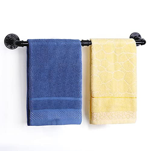 Mooace Bathroom Hardware Set 7 Pieces, Industrial Pipe Bath Towel Bar Set, Heavy Duty Wall Mounted Farmhouse Towel Rack Set Include 2 Towel Bars, 2 Toilet Paper Holders And 3 Robe Hooks #TOP2