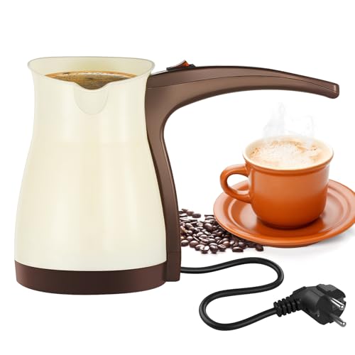 BORDEAG Cafetera Turca 500 ml, Turkish Coffee Pot Electric, Cezve Cafetera Turca de Acero Inoxidable para Hogar Oficina y Viajes
