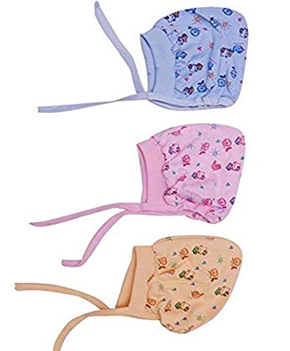 Image of mittenbooty� New Born Baby Soft Cotton Knot Closer Caps Unisex Hat Topi Pack of 3 pcs