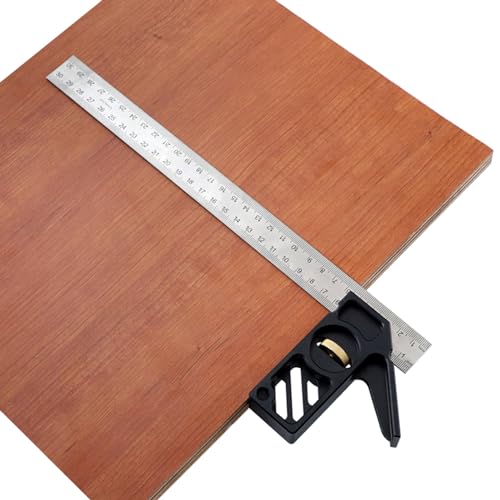 Règle de combinaison réglable 30 cm avec rapporteur équerre métallique - 3