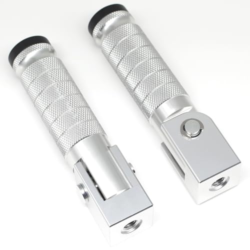 Image of Silver Motorcycle Bicycle Folding Foot Pegs 90 Degree Foldable Electric Motorbike Ebike For Super73 S2 /ZX /RX /R /S Passenger Footrests Rearsets Rear Set Footpegs foot Rest Pedals M8 Install Bolts
