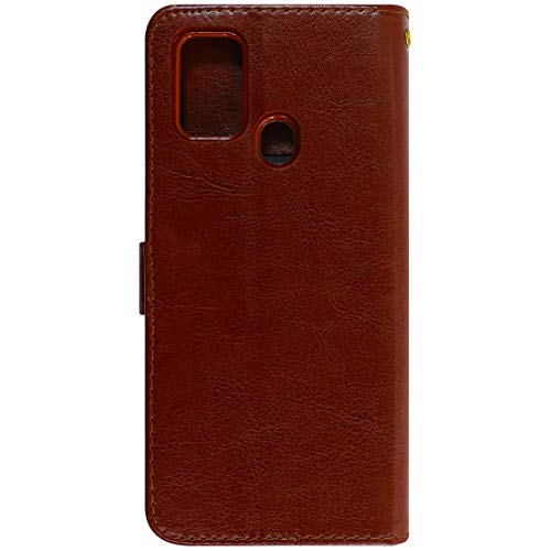 Image of Flip Cover Compatible with Samsung Galaxy M31 Prime / M31 / F41 | Premium Leather Finish | Inbuilt Pockets & Stand | Flip Cover Back Case for Samsung Galaxy M31 Prime / M31 / F41 (Brown)