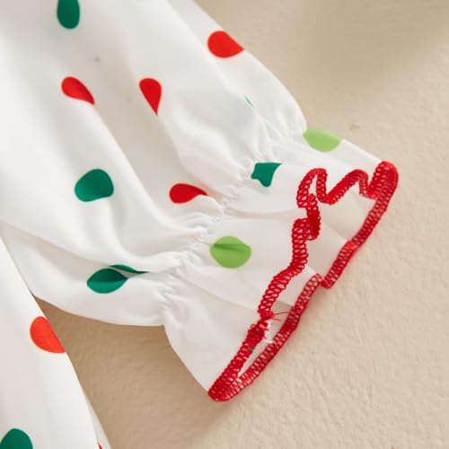 Engofs Baby Girl Christmas Outfit Toddler Long Sleeve Embroidery Smocked Romper4