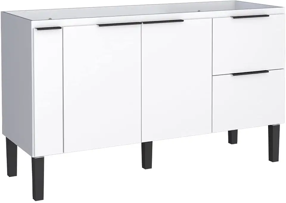 Gabinete Armário de Cozinha para Pia 150 Madeira Cisne Cozimax Branco