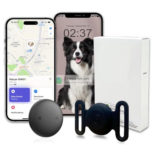 GPS Tracker for Dogs, Mini GPS Cat Tracker, IPX8 Waterproof GPS Trackers for Cats with Holder, No Monthly Fee, Work with Apple Find My(iOS Only), Smart Trackers for Dogs-Black-2 - image 8