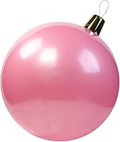 Vista 24 de Adornos inflables de Navidad – Bolas de Navidad de gran tamaño de 8", 17", 27" para patio exterior, césped, árbol - Decoración navideña para Rosa
