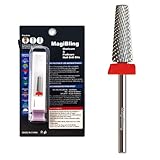 MagiBling 16mm 5 in 1 Tapered Barrel Nail Drill Bits, 3/32'' Safety Tungsten Carbide Bits, Right & Left Rotation, Manicure Cuticle Gel Acrylic Removal Polishing, Technicians Bits, Fine