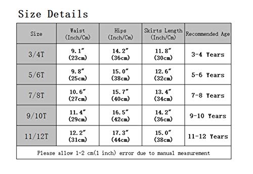Unacoo 2 Packs Cotton Tiered Ruffle Skirt With Elastic Waistband For Girls(Blue/White Stripe+Red, S(5-6 Years)) #TOP6