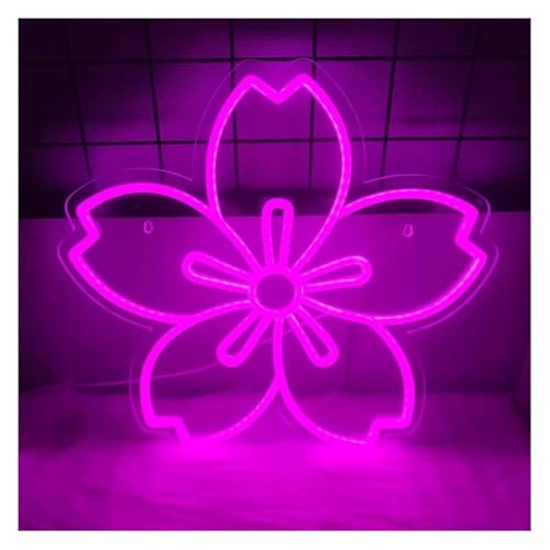 Décoration murale néon Sakura cadeau ado veilleuse LED - 5