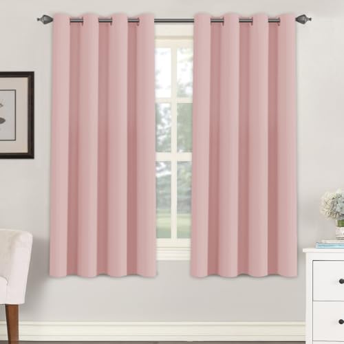 Image of H.VERSAILTEX Blackout Curtain for Living Room Thermal Insulated Window Treatment Curtain Extra Long 63 inch Length Energy Saving Solid Grommet Top, One Panel, Baby Pink, 52 inch W x 63 inch L