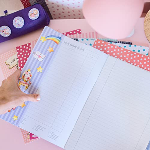 Papierdrachen 8 High-Quality Paper Notebook Covers for Children DIN A4, Underwater and Unicorn Motif, Notebook Cover - Image 3