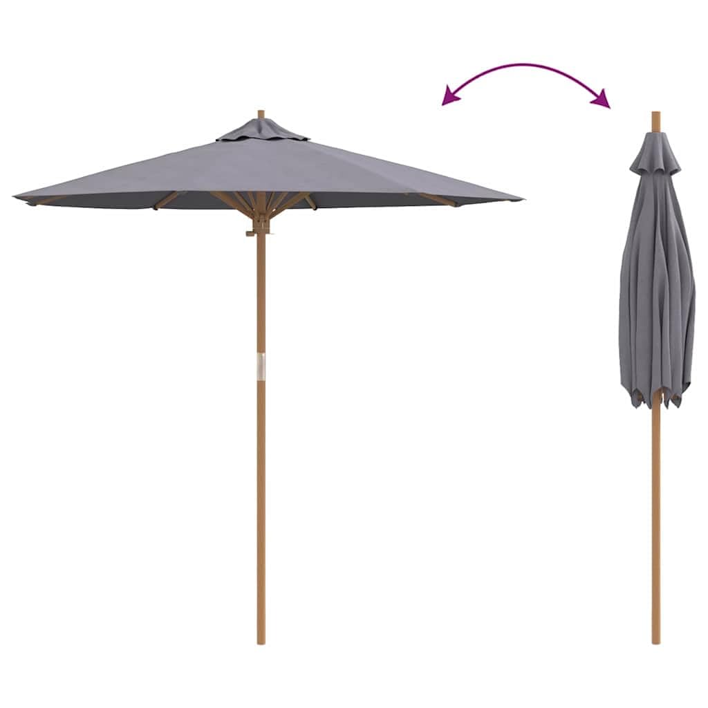 Genérico Sombrilla de jardín Gris Oscuro Ø 270 x 260 cm Bambú,Casa y jardín,Jardín,Artículos de Exterior,Sombrillas-4108086