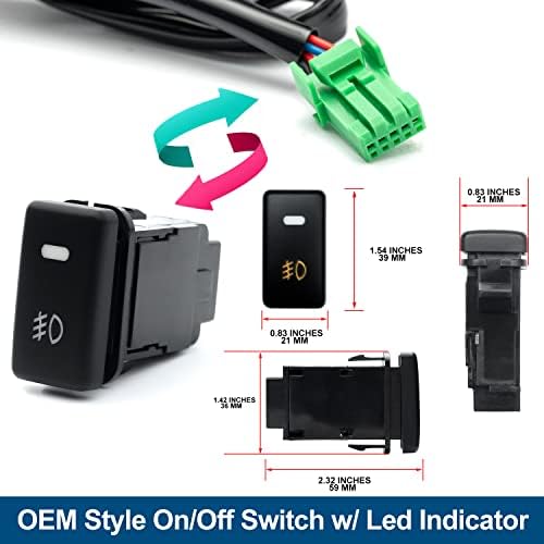 H11 H8 880 881 Fog Light Wiring Harness for Toyo'ta 2005-2022 Tacoma w/OEM Factory Style ON/Off Switch Kit & 40A Relay Fog Lamps Socket Wire Connector for LED Fog Driving Lights