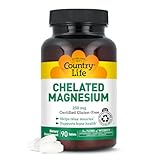 Country Life, Chelated Magnesium 250mg, Supports Bone and Immune Health, Daily Supplement, 90 ct