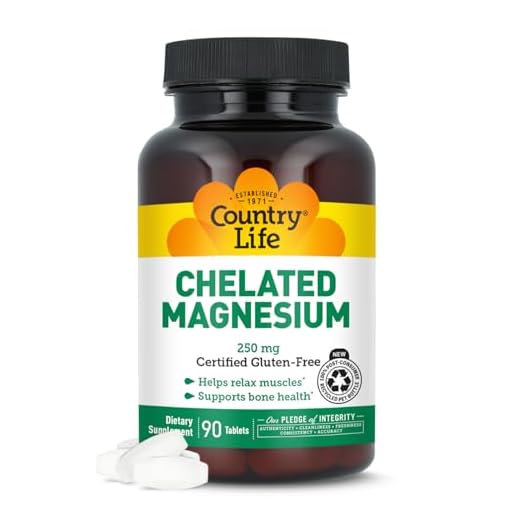 Country Life Chelated Magnesium 250 mg, Vegan, Gluten-Free, 90 Tablets