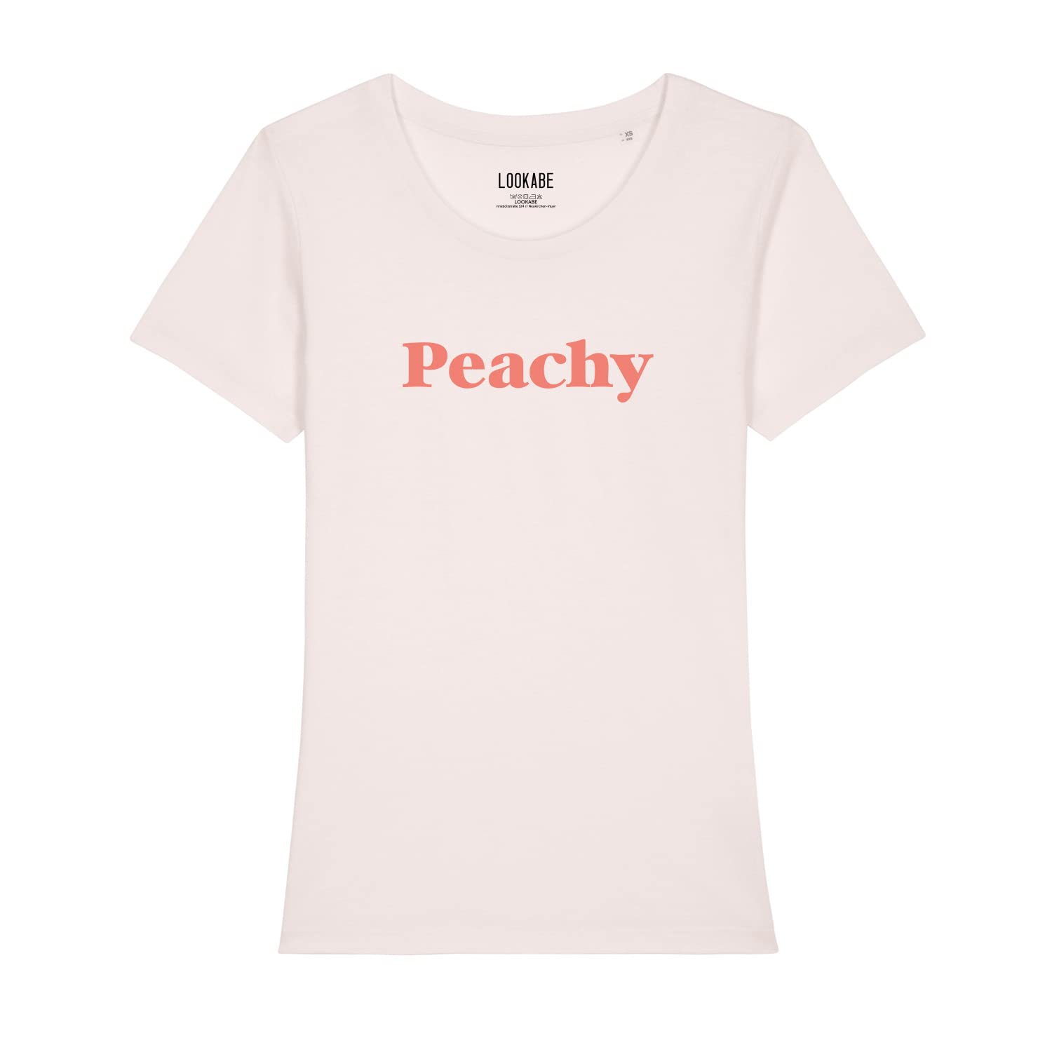 Damski T-Shirt Expresser - Peachy - Sportowy styl Street-Style Basic T-Shirt z bawełny organicznej na wiosnę i lato