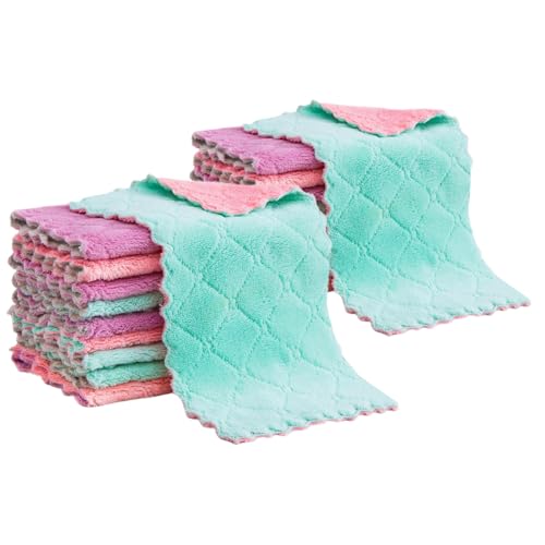 KHBUAB Paños de Cocina de Microfibra Gruesos 25X15 CM 20 Unidades Reutilizables Absorbentes y Multiusos para Limpieza Eficaz de Utensilios Platos y Superficies Hogar