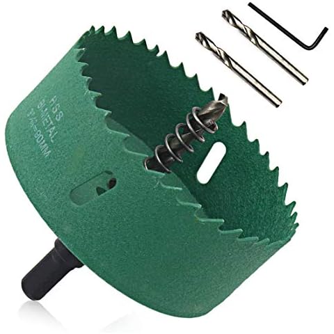 LC LICTOP 90mm/3.5" BI -Metal Hole Saws Bit Tooth Cutting for Cornhole Board Wood Metal Plastic Fiberboard,Green Cover
