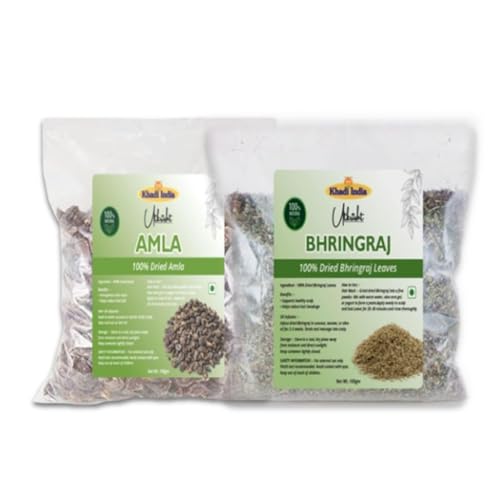 Image of Khadi Utkrisht Herbal Hair Care Combo - Dried Amla & Bhringraj for Hair Growth and Strong Roots - Pack of 2