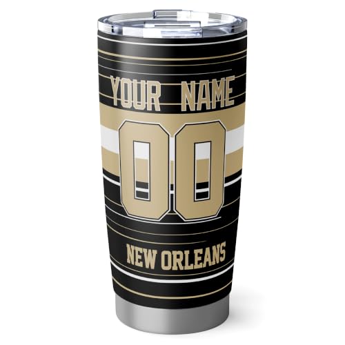 Image of New Orleans Tumbler 20oz Travel Mug Gifts Custom Name Number