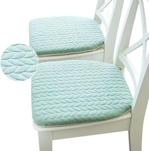 Ladfrol 2個入りダイニングチェア クッション セット ひも付き カラー 馬蹄型 チェアパッド シートクッション 滑り止め付き カバー仕様 洗える 低反発 無地 通气性 ずれない 椅子クッション チェアパッド 椅子用 座布団 四季通用 2個入り (グ