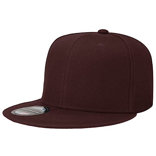 Image of Classic Snapback Hat Cap Hip Hop Style Flat Bill Blank Solid Color Adjustable Size