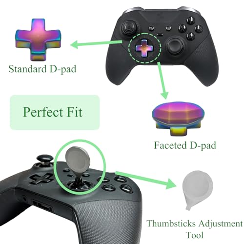 Joystick Xbox Elite Series 2 kit de 13 botones de metal arcoíris 4