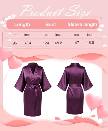 12 Pcs Short Kimono Robes for Women Silky Bride Bridesmaid Robe Satin Lightweight Bathrobe for Wedding Party2