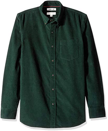 Goodthreads Men's Slim-Fit Long-Sleeve Corduroy Shirt, -green, Large