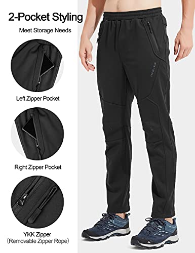 INBIKE Calça de corrida de inverno masculina para ciclismo, caminhada, à prova de vento, forro de lã