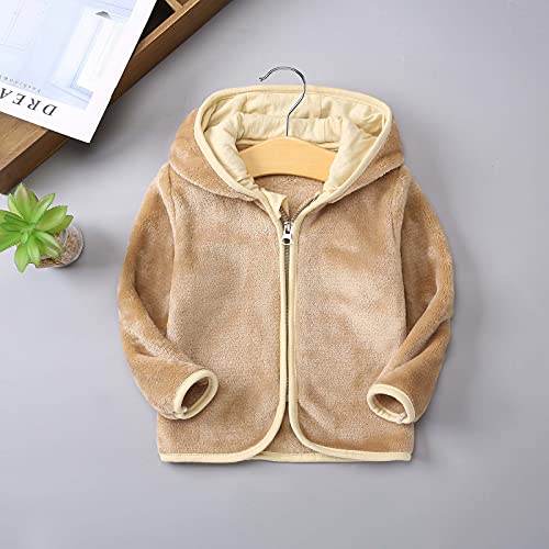 Infant Baby Boys Girls Ears Hat with Lined Hooded Zipper Up Jacket Coat Outwear Overcoat Warm Fall Winter Tops4