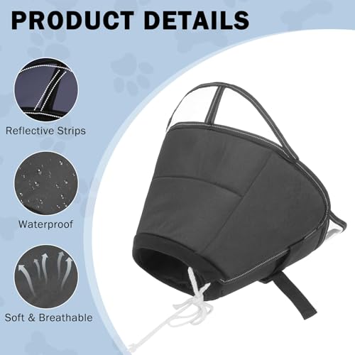 Image of SCENEREAL Dog Cone for Dogs After Surgery, Adjustable Dog Cone Collar Alternative to Stop Licking for Wound Care, Spay, Neuter, Soft Recovery Cone for Medium Large Size Dog, E-Collar Neck Collar