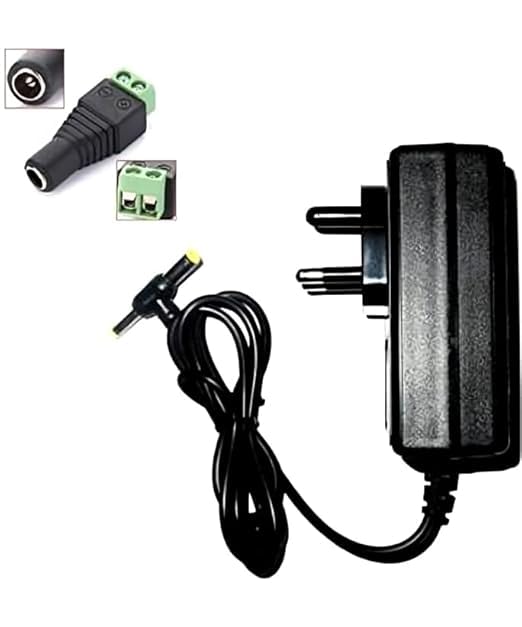 12v 2a power adapter | ac 100-240v to dc 12v 2amp power supply | universal switching adapter with screw type dc connector | cctv camera, led strip, router, set top box compatible (120w max)