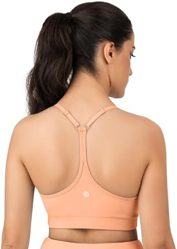Nirlon Y Back Adjustable Sports Bras for Women - Nirlux Camisole Sports Bra, Stretchy Womens Tops Soft Workout Tops for Women (Cork, 8)