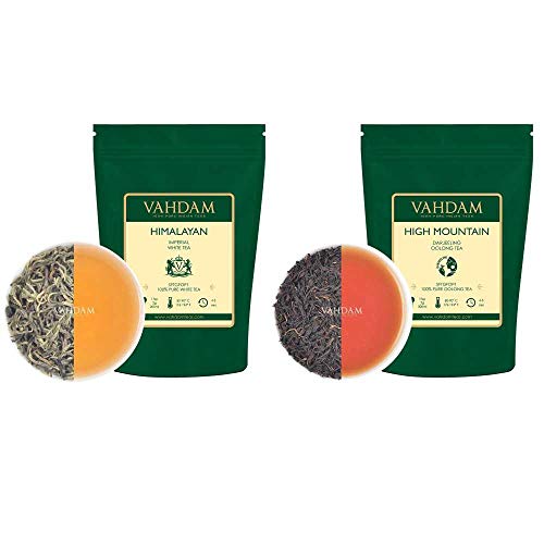 Vahdam, Imperial Himalayan White Tea (1.73Oz, 25Cups) & High Mountain Oolong Tea (3.53Oz, 50+Cups) #TOP22