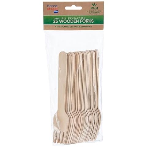 HOMESHOPA Eco-Friendly Wooden Forks, 25 Pack Cover