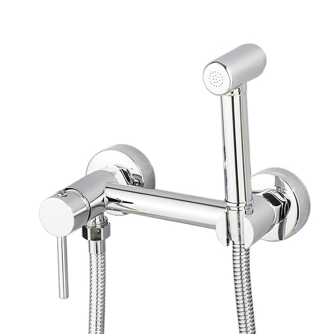 Kit bidet laiton chromé eau chaude et froide pour un confort de WC élégant