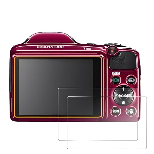Sagreeny 2 protectores de pantalla compatibles con cámara Nikon L830, dureza 9H, película de vidrio templado transparente para fotógrafos, antiarañazos y antihuellas
