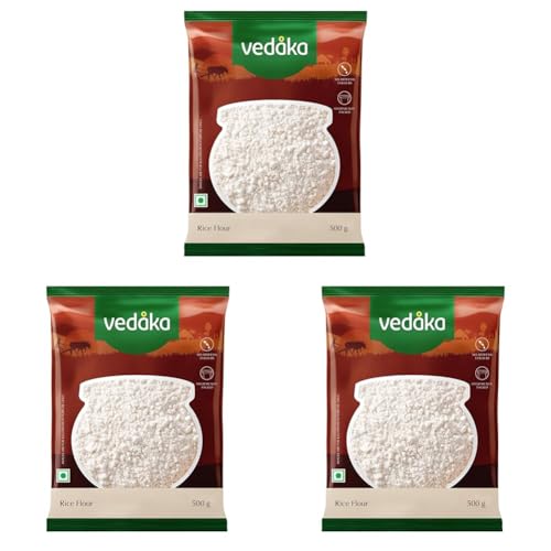 Image of Amazon Brand - Vedaka Rice Flour, 500 g (Pack of 3)