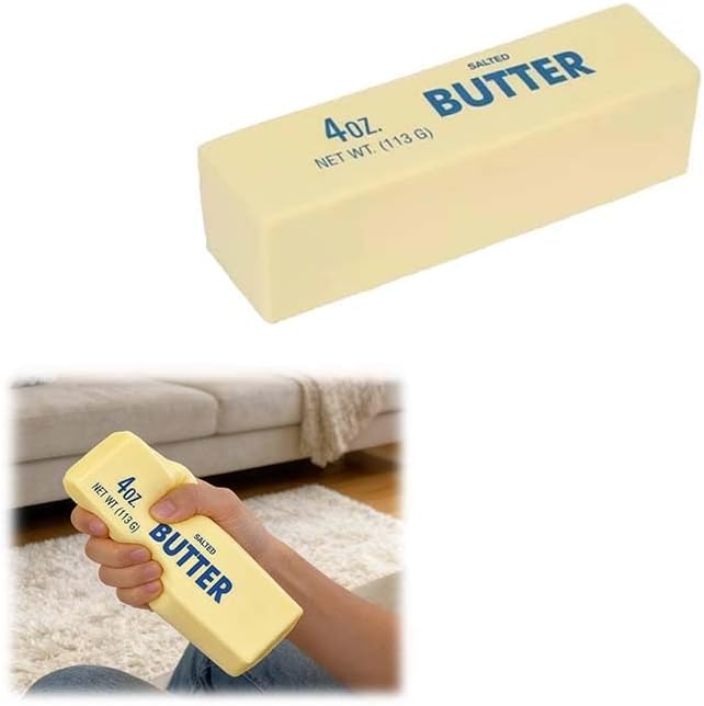 Butter Squishy Slow Rising Stress Reliever, Realistic Stick Squeeze Toy, Soft Slow Rise Squishy Butter for Anxiety Relief, Sensory Fidget Toy Desk Decor Party Favor for Adults (1PC)