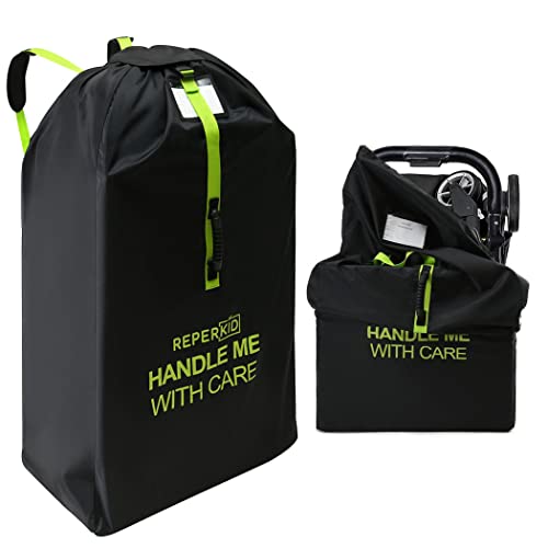 Image of reperkid Durable Double Stroller Bag for Airplane Travel – Heavy Duty Large Single/Jogging Stroller Travel Bag – Sizeable and Water Resistant Stroller Travel Bag with Padded Adjustable Carry Straps