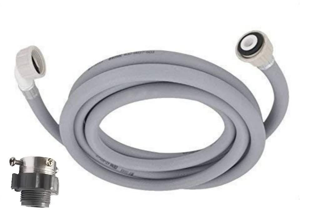 Image of Sanavya Inlet Hose Pipe Compatible for ALL Brand Front Loading Washing Machines (2 Meter Pipe with Adapter)
