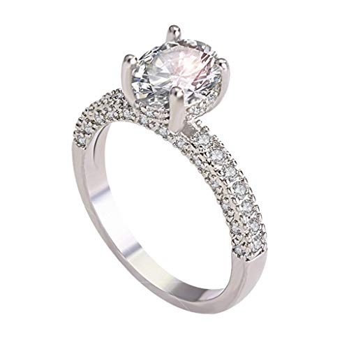 SXFSE Luxury and Shining Fashion Trend Rose Gold Full Diamond Zircon Ring Ladies Jewelry