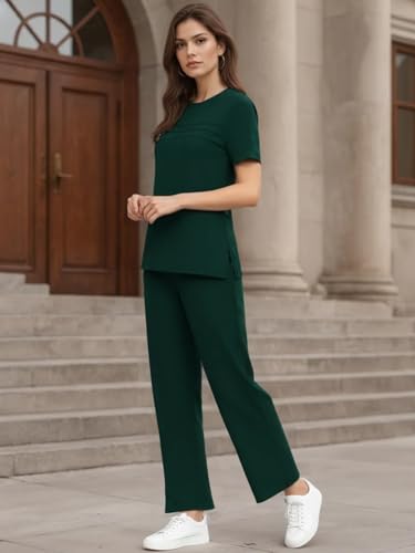 Image of TYSORT Women Casual Summer co ords Set Track Suit Oversized Top Baggy Pant,Top and Pajama Set