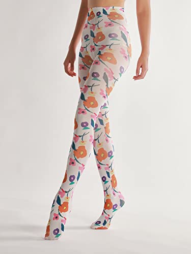 Image of Sahabowi Women Tights, Sheer High Waist Pantyhose, Vintage Control Top Stockings, Siwa opaque print1