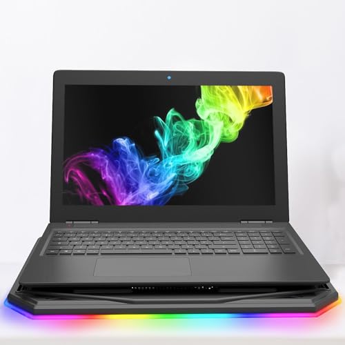 Image of KLIM K21 + Laptop Cooling Pad with RGB backlighting + New + 11 inch - 17 inch + Gaming Laptop Cooling Pad for Desk + USB Powered Fan + Very Stable and Silent + Compatible Mac, PS4, PS5