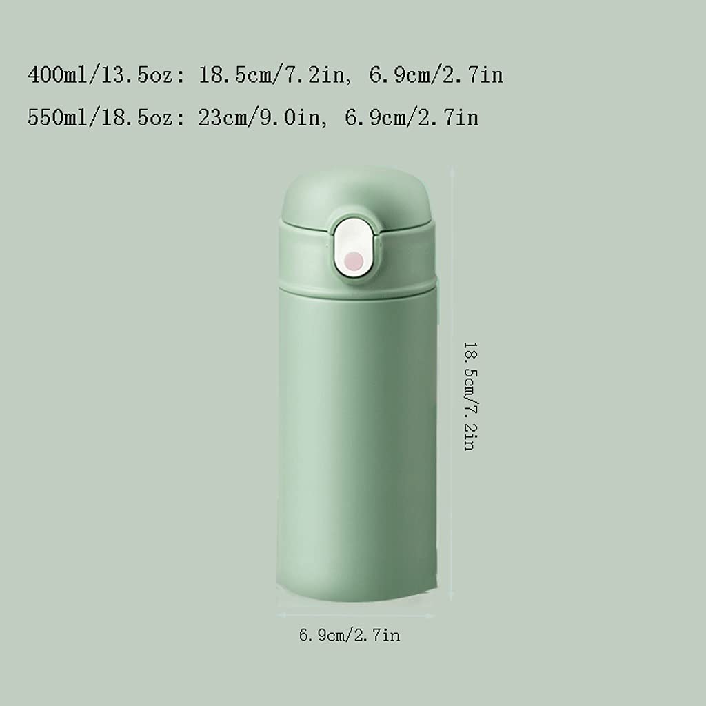 316Imulatulatulatulatulated Edelstahl-Wasserflasche 24-Stunden-isolierter Wasserflasche ausgelichtige Flasche mit Sicherungsknopfabdeckung (Color : Pink, Größe : 400ml)