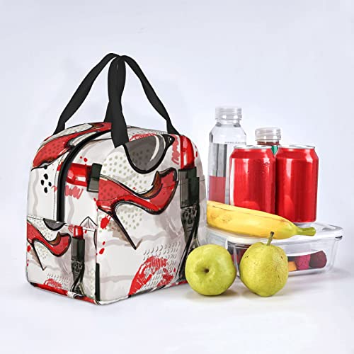 Debou Cosmetic Lipstick Perfume Art Insulated Lunch Bag Cooler Tote Reusable Leakproof Lunch Box Easy Clean For Work Office Picnic Beach Or Travel #TOP6
